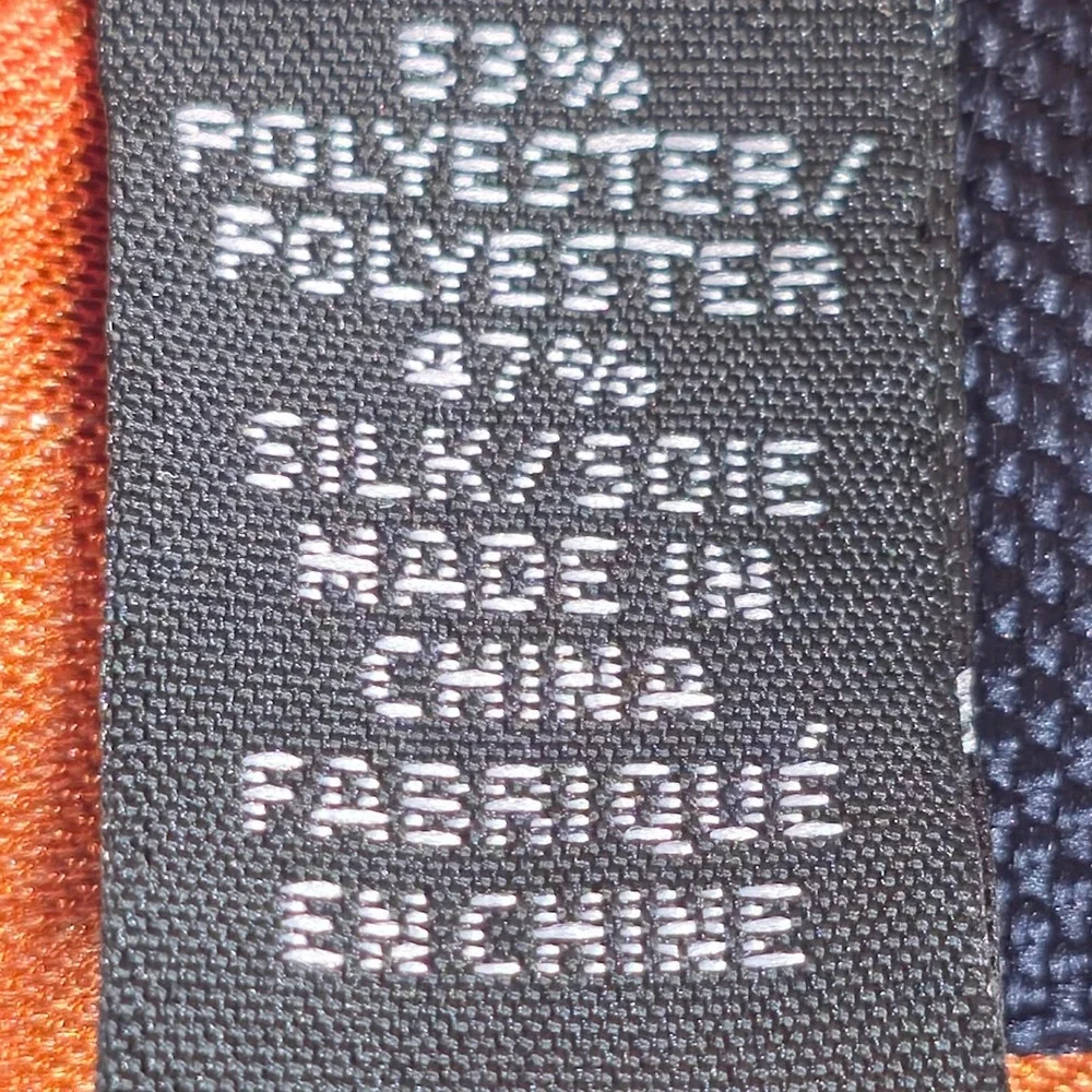 Michael Kors Mens Tie One Size Orange Parkwood Grid Silk Blend Necktie NWT